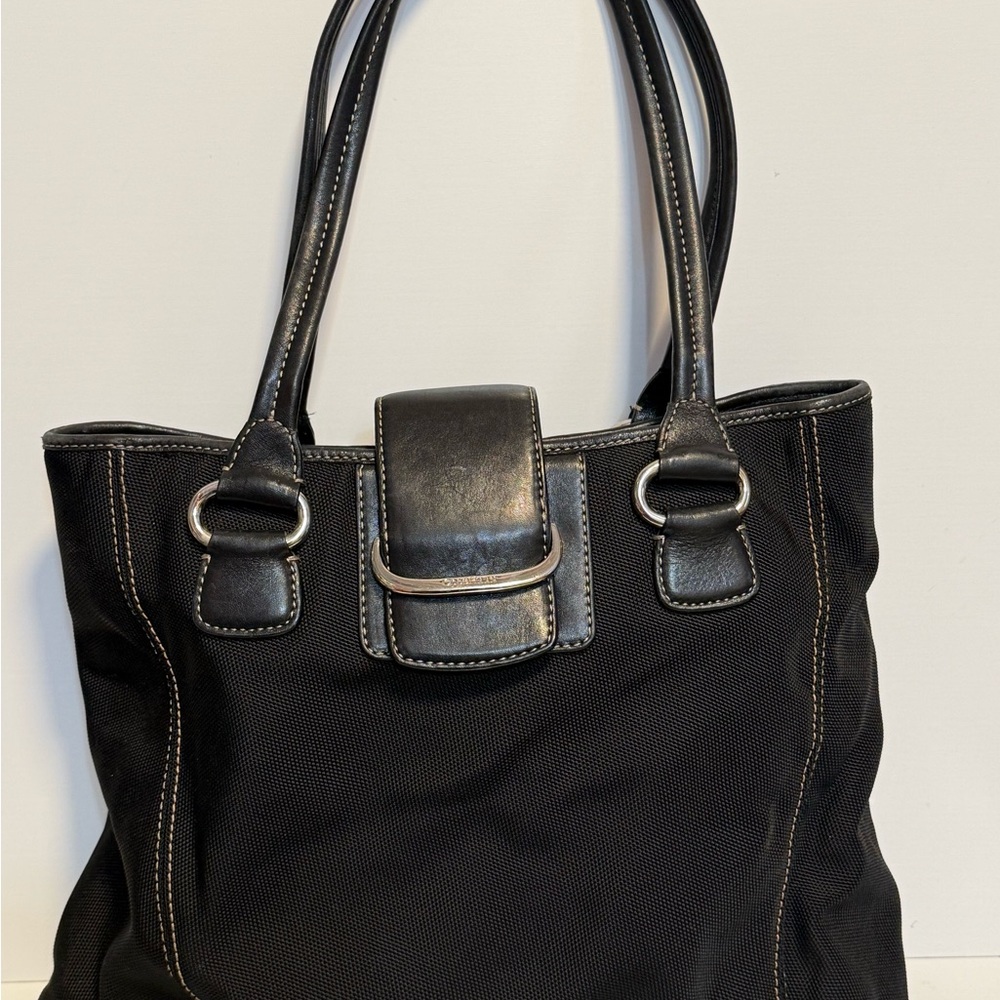 Cole Haan  Black Tote Bag with Leather Accents